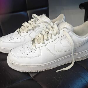 Men's All-White Leather Athletic Sneakers